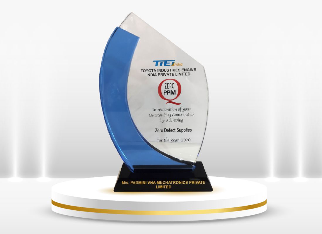 Padmini VNA has been awarded by Toyota Industries for Outstanding Contribution for Achieving Zero PPM in 2021