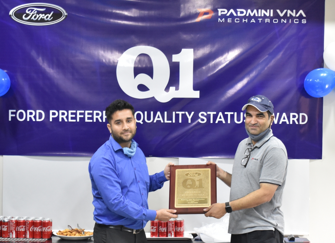 Ford Motor Company Honours Padmini VNA with Prestigious Ford Q1 Certification Fords Commendation for Suppliers